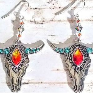 Swarovski Crystal Horned Bullhead Earrings